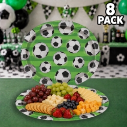 Soccer Xtra Large Platter Plates - 8 PK